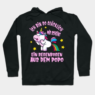 Lustiges Einhorn Glück Regenbogen Spaß Unicorn Hoodie